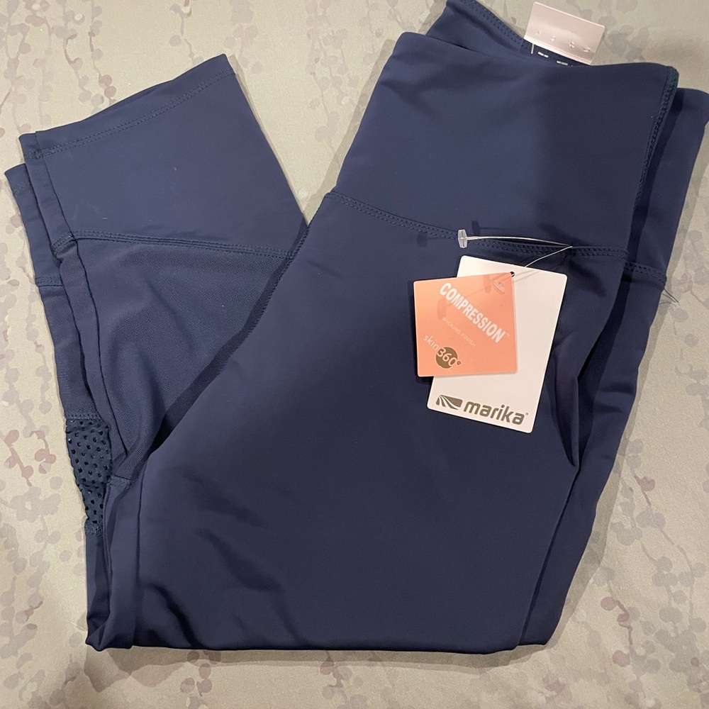 Marika Navy Compression Leggings